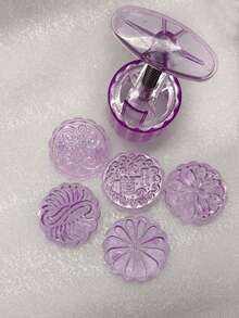 75-83g Cookie Embossing Mold, New Mooncake Mold, Sweet Potato, Yam Cake, Mung Bean Cake, Home Baking Embossed Shaping Tool Set - Purple - View 8