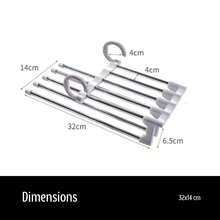 5 Tier Stainless Steel Pants Rack Adjustable Wardrobe Organizer With White Compartments Towel Hanger Stand Storage Rack For Bedroom Closet Home Organization Multipurpose Clothing Display Stand - Multicolor - View 6