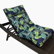 Adirondack Chair Cushions With Head Pillow&Puttee, Waterproof & UV-Proof High Back Patio Chair Cushions,Patio Furniture Pads Seat Cushion Mat For Indoor Outdoor - 綠色樹葉 - 查看 3