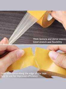 Super Strong Double-Sided Grid Double-Sided Tape, Cloth-Based Seamless Grid Carpet Tape, Strong Frame Fixing - No Trace, High Viscosity, Suitable For Fabric, Carpet, Plastic, Wood, Glass, Metal Walls And Handmade Products, Can Be Used For Home, Party, Festival And Event, Wedding Scene Decoration - Transparent Grid Design, Waterproof And No Trace