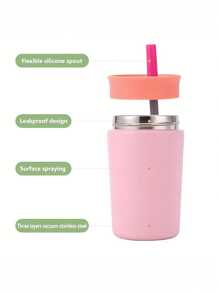 1pc Custom Back To School Water Bottle, Custom Coffee Cup, Reusable Stainless Steel Water Bottle, Customizable Name And Personalized Text, With Flexible Straw, 12 Oz, Must-Have For Back To School Season, Great For Travel And Picnics,