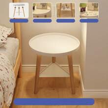 Simple Coffee Table Solid Wood Sofa Edge Table ,Sofa Side Small Round Table,Stable Side End Table For Living Room Bedroom Office Home Furnishing Decoration