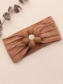 1 Set Autumn Winter New Felt Six-Petal Flower Baby Headband, Cute Elastic Nylon Intricately Woven Infant Hair Accessories