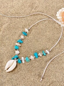 1 o talla grande sets de tobilleras de elementos marinos, con colgantes pequeños de conchas, estrellas de mar y conchas, tobilleras personalizadas y de moda con múltiples elementos ajustables, apropiadas para usarse en verano, vacaciones en la playa y natación
