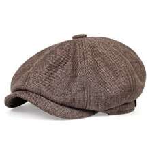1 Stück Herren Leinen Flatcap Einfarbig, lässiger Outdoor Hut geeignet für Frühling/Herbst Reisen, Strandpartys
