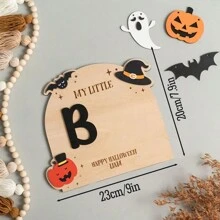 1 szt. spersonalizowanych drewnianych dekoracji na Halloween, nie ma potrzeby, aby cukier sprawiał kłopoty, wesołego Halloween, drewniane dekoracje na biurko, ekspozycja na biurko, prezenty dla dzieci, pamiątkowe prezenty na Halloween. Nasz mały diabełek, wesołego Halloween, kukiełka na biurko z dynią, nietoperzem i wzorami kapelusza, prezent dla dzieci, ekspozycja na biurko, pamiątkowy prezent na Halloween.