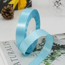 1 Roll Of 1cm X 25M Satin Ribbon, Gift Wrapping For Flowers, Cakes, Bows, Bookmarks, Holiday Party Decoration, Ribbons, Streamers - Blue - View 18