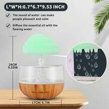 Yogle Raindrop Night Light Aroma Diffuser, Mini Humidifier Desktop Fountain Bedside Sleep Relaxation Water Drop Sound