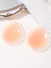 1 对水滴形硅胶乳贴，防水、防汗、隐形、可重复使用、提升和增强胸围 - 杏色 - 查看 3