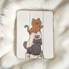 [Cute Cat Tablet Holder] Anti-Slip Adjustable Tablet Holder, Cute Cat Stackable Folding Kickstand With Pen Slot| Soft Protective Case For IPad Air 4th/5th (10.9"), IPad 7/8/9th (10.2"), IPad 5th/6th/Air 1/2 (9.7"), IPad Air 3rd (10.5"), IPad Pro (11"), IPad 10th Gen - iPadPro 11 2018/2022/2021/2022 - 查看 2