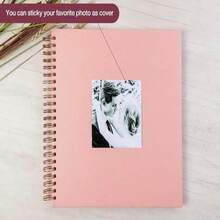 Potricher 7 X 7 Inch DIY Scrapbook Album 40 Pages Hardcover Kraft Paper Scrap Book Photo Albums Memory Book For Wedding And Anniversary Family (Black, 7 Inch) - Pink - View 2