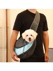 1pc Pet Travel Tote Bag, Breathable One Shoulder Carry Bag With Large Capacity, Portable Pet Carrier Suitable For Small Pets Up To 10kg Cat Carrier Cat Bag