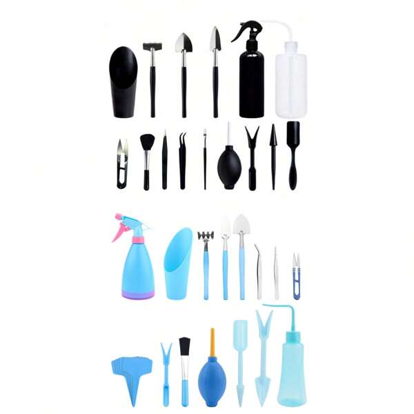 Succulent Plants Tools,15Pcs Mini Garden Tools Set Mini Garden Hand Transplanting Succulent Tools Gardening Hand Tools Indoor Miniature Fairy Garden Plant Care Potting,Cactus Kit