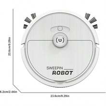 Trapeador de barrido robot, aspiradora robot, barrendero robot pequeño para el hogar, robot eléctrico automático - Blanco - Ver 2