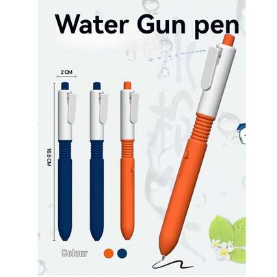 1 Pc/Set New Water Gun Pen ,Black Ink,Strange Water Pen Prank Creative Water Spray Small Water Gun Stationery Water Spray Pen Water Spray Launch Writing Gel Pen
