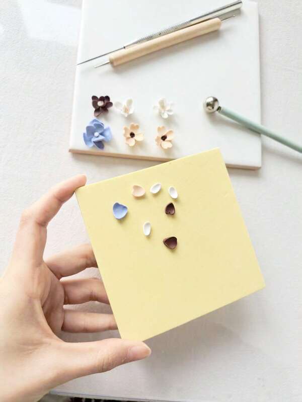 10*10cm Large Petal Making Cushion Non-Stick Non-Stick Soft Clay Flower Making Tool Polymer Clay Cutter