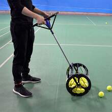 Tennis Ball Picker, 2 In 1 Tennis Ball Collector, Ball Hopper Sporting Goods Tennis Ball Picker, For Tennis Coaches And Players Schools And Clubs - Black, Silver - View 2