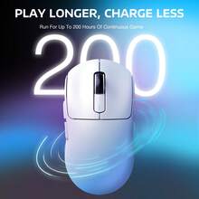 ATTACK SHARK X3 Wireless Gaming Mouse, 49g Ergonomic Design, 3-In-1 Connection, PAW3395 26000 DPI Optical Sensor, 200h Battery Life, Programmable Buttons, PC/Notebook Accessory - White - View 6