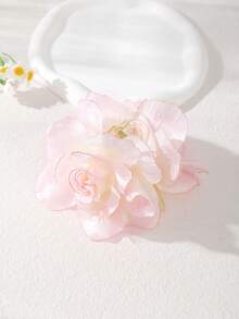 发夹 1 件波西米亚玫瑰花发夹，慵懒自然女孩风格后脑勺发夹，优雅发饰，适合户外和日常佩戴发饰优雅爪夹，学校用品，学院秋季配饰秋冬度假装女士