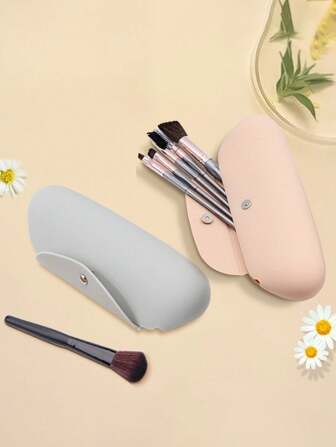 1pc Travel Makeup Sponge Brush Storage Bag, High-Quality Silicone Cosmetic Organizer Pouch For Women