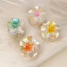 6pcs/1pc Colorful Plumeria Claw Hair Clips, Vintage Floral Side Clip Hairpin, Elegant, Minimalist, Versatile Hair Accessories, Suitable For Daily, Party, Work, Travel, Mother's Day Gift For (There Are Small Scratches And Friction On The Bright Surface, Which Is Normal And Not A Quality Issue.), Beach Accessories, Claw Clip Fall Winter Flower For Vacation Outfits Woman - Multicolor - View 14