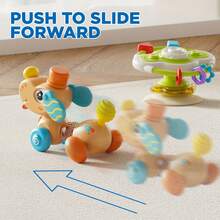 2-In-1 Multifunctional Suction Cup Spinning Toy Puppy - Articulate, Educational Dining Table Puppy Rattle, Gyroscope Toy - Christmas/Halloween/Thanksgiving Gift For Boys And Girls - Multicolor - View 6
