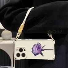 Funda para teléfono móvil 1PC, compatible con 16, con correa, nueva, con protección en las cuatro esquinas, compatible con 15pro, 2025, modelo femenino, 12/13pm, silicona suave, avanzada, funda protectora integral anticaídas para teléfono móvil 14plus Funda - Blanco - Ver 4
