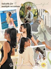 Fermaglio per coda di cavallo, estensione per coda di cavallo da 22 pollici per donne, multi-strato, estensioni sintetiche per capelli, accessori per capelli adatti per uso quotidiano