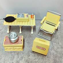 Juguetes de casa de simulación en miniatura, modelo de picnic, camping y parrilla al aire libre como regalo de cumpleaños, Navidad, Pascua o Acción de Gracias