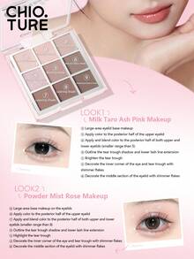 CHIOTURE 9色多功能眼影盘持久不脱妆珠光闪光章多色眼影学生实惠，非常适合万圣节和晚间活动 - 04 Sweet Honeydew - 查看 4