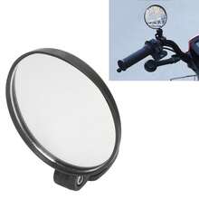 2 espejos retrovisores para bicicleta de 8 cm, ajustables, gran angular, redondos, universales para silla de ruedas y bicicleta. - Negro - Ver 1