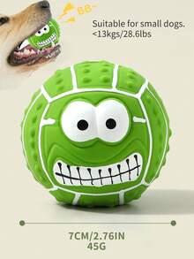 Cartoon Smiling Face Latex Dog Toy Ball, Interactive Chew Toy With Sound, Suitable For Small To Medium Dogs, Keeps Pets Entertained And Trained - Multicolor - View 3