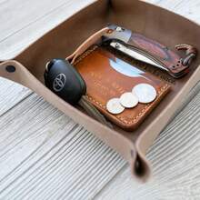 Customized Leather Tray, Gift For Men, Anniversary Gift, Personalized Gift, Husband Gift, Valentine's Day Gift - Multicolor - View 4