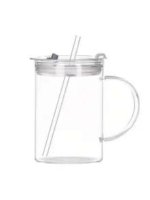 1 件大容量吸管杯，可爱迷人的硼硅酸盐玻璃杯，带蝴蝶结装饰，适合女孩、夏季 - 無色 - 查看 12