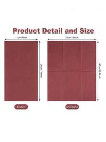 20 件/40 件/60 件双层柔软波尔多红色长方形餐巾，展开尺寸 33 厘米 X 40 厘米，适用于一次性派对午餐、客用毛巾、装饰纸、生日装饰、结婚周年纪念、毕业派对装饰 - 酒紅色 - 查看 3