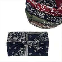 4 Packs Vintage Paisley Pattern Headbands/Bandanas For Women, Colorful Bohemian Style Sports Sweatbands, Yoga Hair Accessories Winter Hair Bands Warm Head Wrap