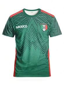 Maglia da calcio personalizzata per uomo del Messico: comoda e adatta per partite, allenamenti, uso quotidiano e regalo per le vacanze, in tessuto 100% poliestere microelastico con stampa digitale 3D. Felpa sportiva casual da uomo: comoda e adatta per partite, allenamenti, uso quotidiano e regalo per le vacanze, in tessuto 100% poliestere microelastico con stampa digitale 3D. - Verde Scuro - Visualizzare 10