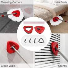 4Pcs Mop Heads Replacements For O-Cedar,1 Scrub Brush 1 Mop Base And 20Pcs Floor Cleaner Combo Set Compatible With Ocedar