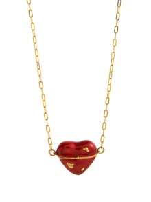 1pc Fashion Sweet And Exquisite Heart-Shaped Enamel Ball Necklace With Hidden Pearl Inside, Plated With 18k Gold, Not Easy To Oxidize, Showing Charm And Personalized, Suitable For Women's Daily Dressing Decoration, Beach Vacation Parties, Music Festivals. - Multicolor - View 8