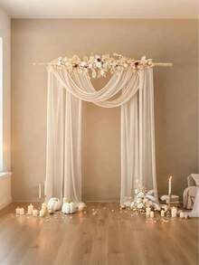 6FT Eucalyptus Garland With Flowers Greenery Floral Vine Garland For Table Decor Wedding Centerpieces - 1pc beige - 查看 4