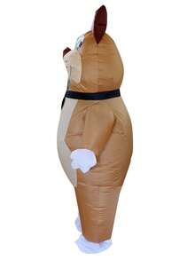 Inflatable Dog Costume For Women Man Aldult Cosplay Party Inflatable Full Body Pug Costume Blow Up Costumes Halloween - Brown - View 5