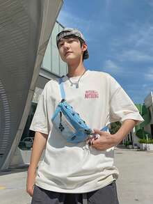 时尚休闲简约腰包，适合大学生 - 藍色 - 查看 4