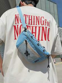 时尚休闲简约腰包，适合大学生 - 藍色 - 查看 8