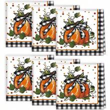 4/6/8 件秋季布餐巾 18 X 18 英寸，感恩节秋收橙色野花派对晚宴装饰可洗餐巾 - 彩色 - 查看 14