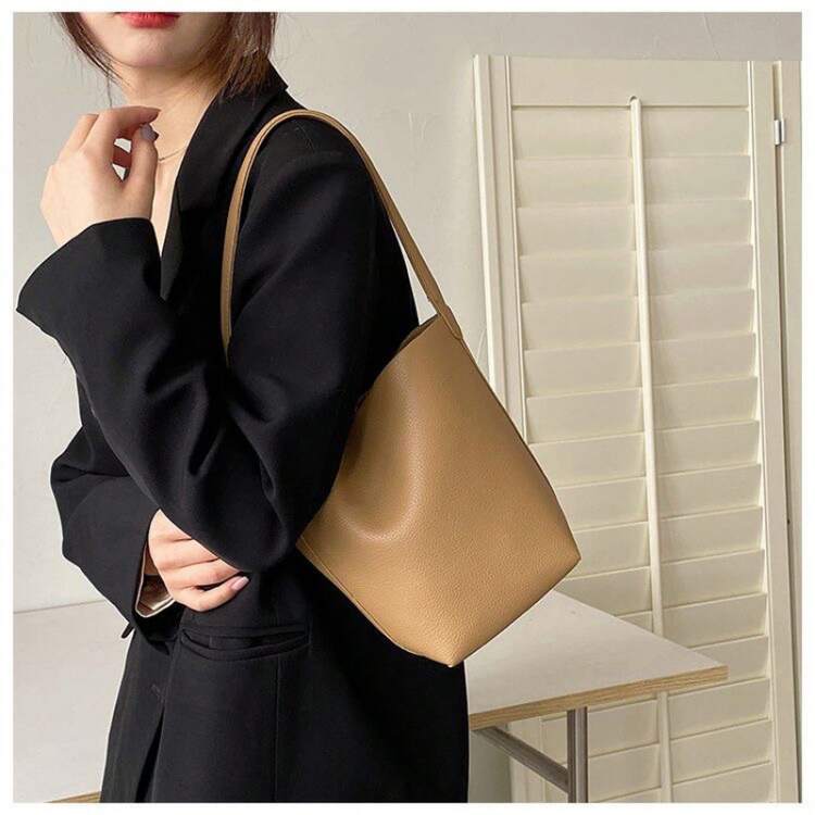 Women Shoulder Bags - 檸檬黃加布內包 - 查看 1