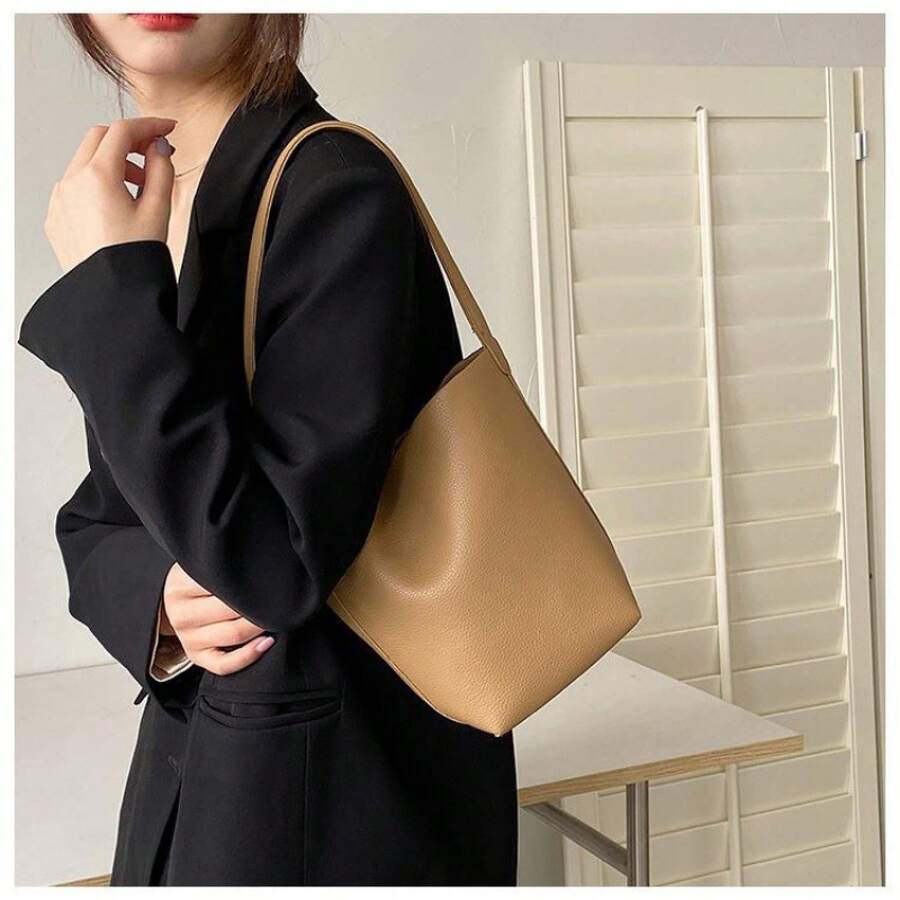 Women Shoulder Bags - 檸檬黃加布內包 - 查看 1