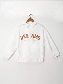 جاكيت واقي من الشمس خفيف الوزن، مطبوع بحرف، تهوية جيدة، فضفاض المقاس، مناسب للجنسين في الصيف