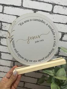 Placa Jesus Versículo Eu Sou o Caminho Versículo João 14:6 Placa Religiosa Jesus - Bege - Visão 3