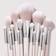 YQQ ColourPop Stone Cold Brush Roll Face Eye Brush Set Face Eye Makeup Brush Set Made With Luxe Synthetic Vegan Bristles Includes Holder 15 Count THM6413 - StoneColdSet - 查看 2
