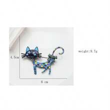 1 pieza Broche de gato azul esmaltado, broche decorativo de estilo europeo y americano adecuado para el uso diario de las señoras